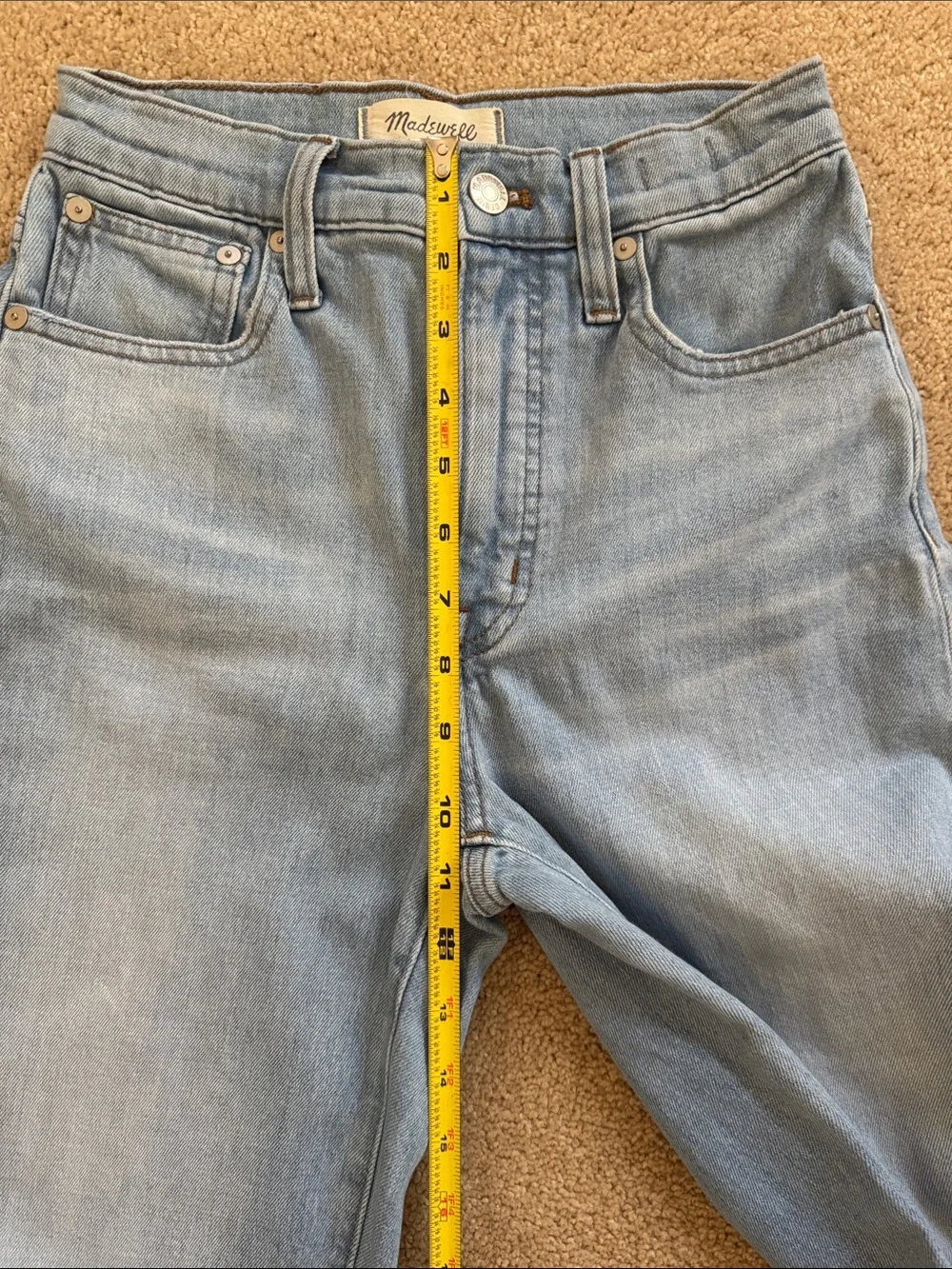 Madewell Slim Wide Leg Crop Light Blue Wide Leg Jeans Size 24 - Picture 6 of 7